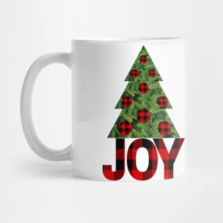 Christmas Joy with Buffalo Print Pattern and a Pine Tree Mug